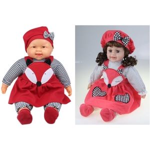 2 sets of Cuddle Snuggle Happy baby dolls for boys girls Red 24" Vinyl Musical